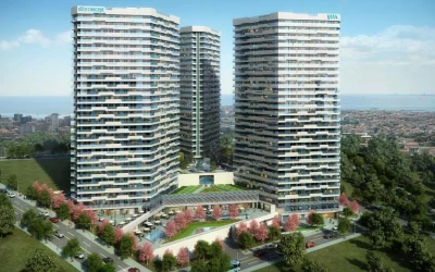 exterior-and-view-of-the-three-unit-residential-buildings-designed-vertically-and-implemented-with-vast-green-fields