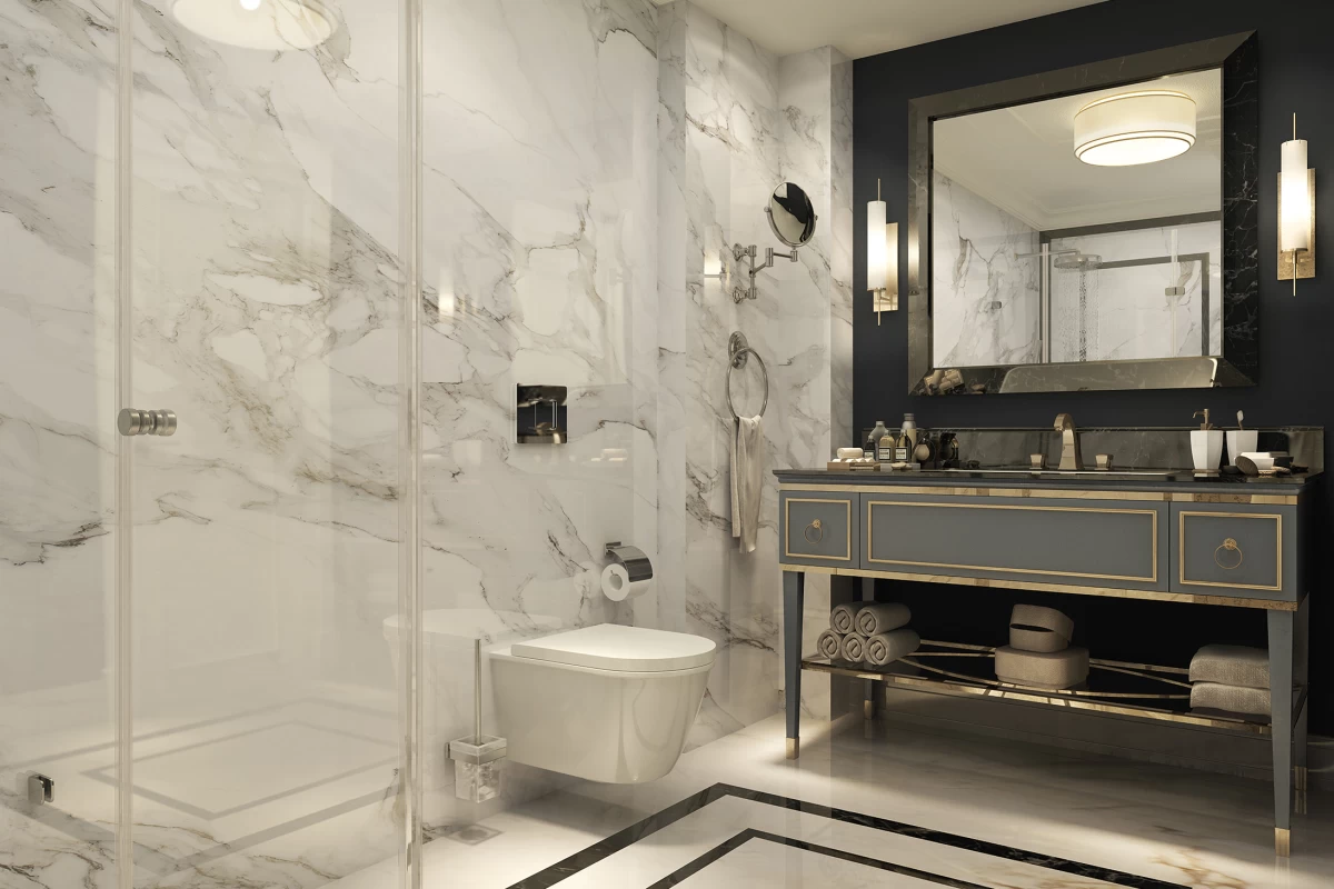a-modern-designed-bathroom-with-white-marble-walls-grey-bath-cabinet-and-elegant-lighting