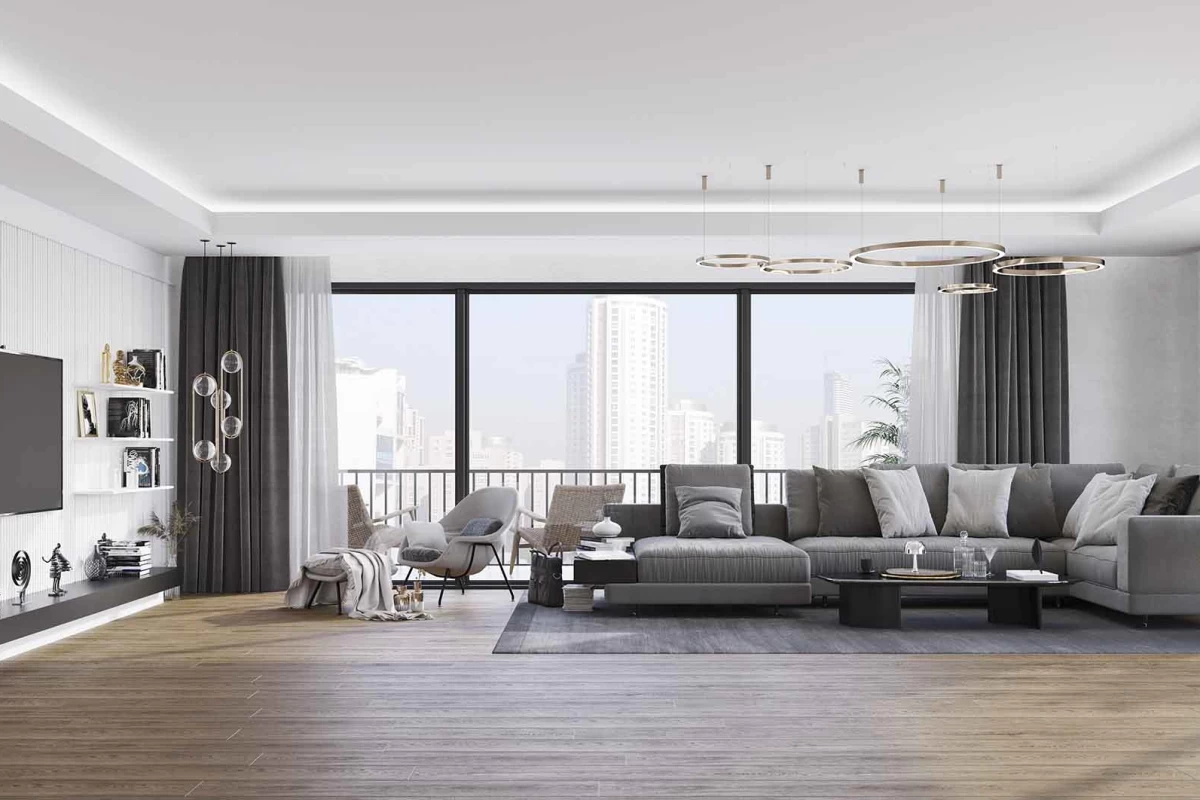 interior-and-frontal-view-of-the-casual-comfortable-and-minimalistic-living-room-designed-in-black-grey-and-white-colors