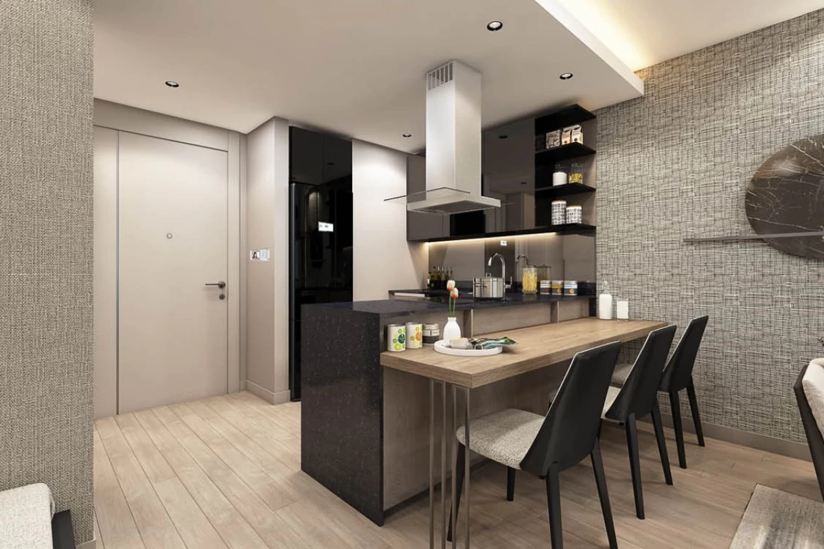 closer-look-at-the-genuine-living-room-designed-as-open-kitchen-and-having-a-modern-style-with-black-and-white-colors