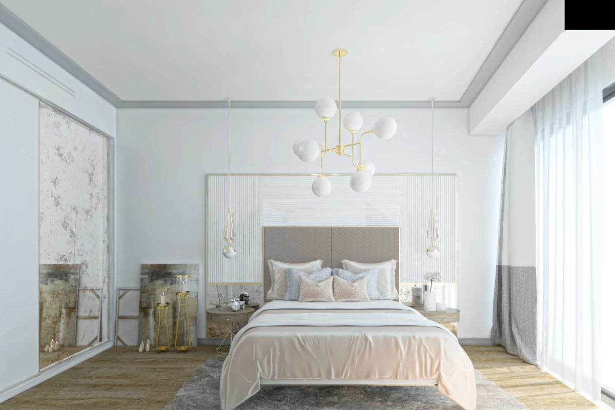 interior-view-of-the-sophisticated-bedroom-designed-with-white-shades-and-golden-accessories-and-having-a-double-size-bed-and-large-wardrobe